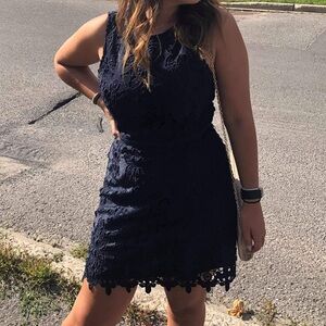H&M Navy Embroidered Dress